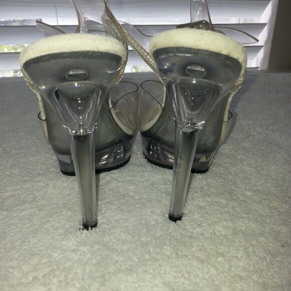 Cute Clear Low Platform Dancer High Heels Used Fabulicious - Picture 7 of 8